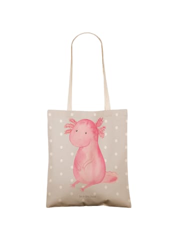 Mr. & Mrs. Panda Tote Bag Axolotl Niedlich ohne Spruch in Grau Pastell