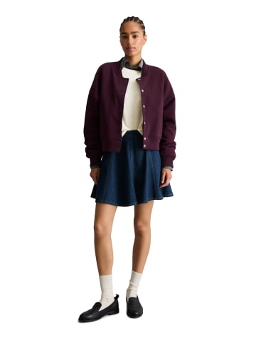 Marc O'Polo DENIM Sweat-College-Jacke cropped in Mahagony Jam