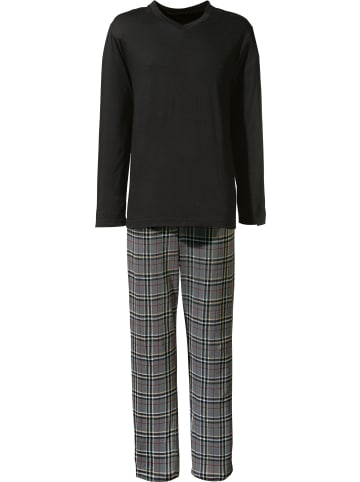 Erwin Müller Single-Jersey Schlafanzug in schwarz