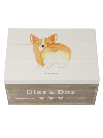 Mr. & Mrs. Panda Erinnerungskiste Corgi Po ohne Spruch in Weiß