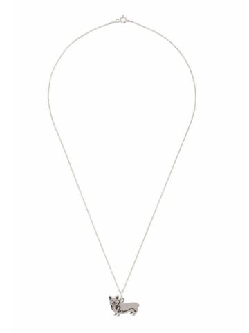 Gemshine Halskette mit Anhänger Dackel Welsh Corgi Hund in silver coloured