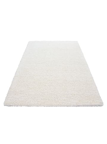 KADIMA DESIGN Teppich Hochflor Unifarben Polypropylen Wohnzimmer Shaggy in Creme