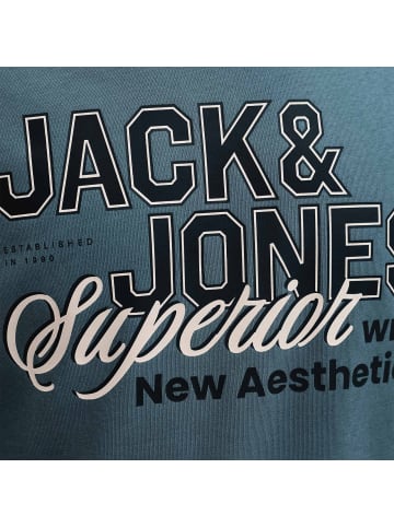 Jack and Jones JJELOGO Sweat Crew Neck 2 Col in Blau