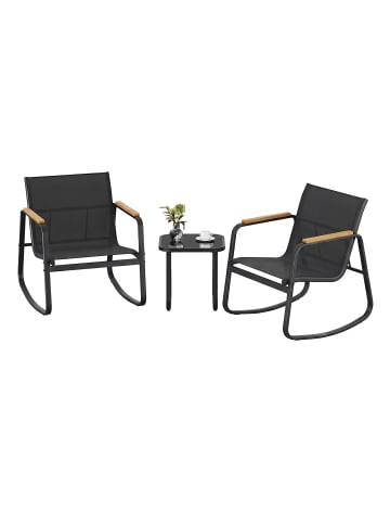 SONGMICS Gartenlounge-Set Funland in Schwarz - (B)61 x (H)72.5 x (T)72.5 cm