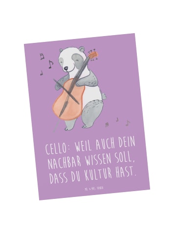 Mr. & Mrs. Panda Postkarte Zeichenllo Kultur mit Spruch in Lavendeltraum