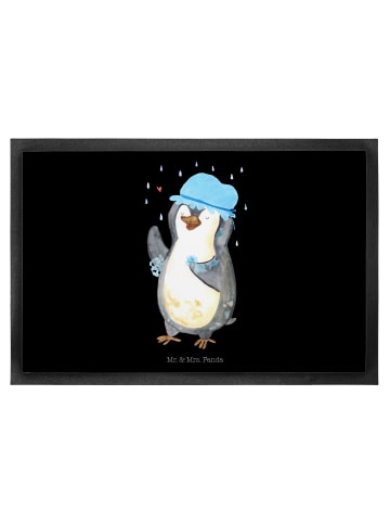 Mr. & Mrs. Panda fußmatte Pinguin Duschen ohne Spruch in Schwarz