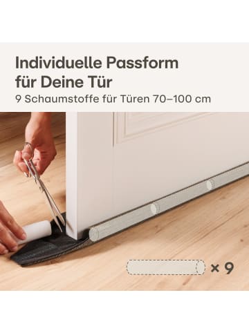 Praknu für Türen 70-100cm Waschbarer Stoff - Energiesparend - Stoff - Braun