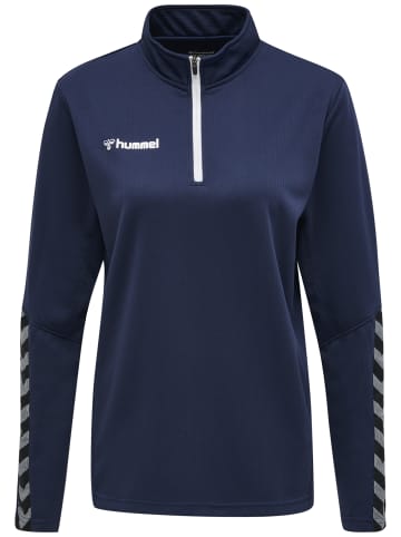 Hummel Sweatshirt Mit Kurzem Reißverschluss Hmlauthentic Half Zip Sweatshirt Woman in MARINE