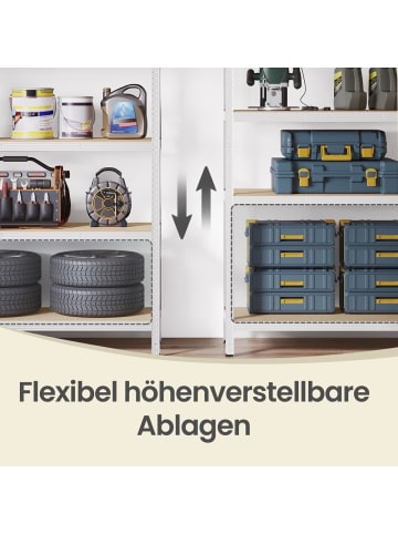 SONGMICS Schwerlastregal Cozory in Silbern - (B)100 x (H)200 x (T)50 cm