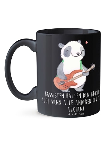 Mr. & Mrs. Panda Kaffeebecher Bassgitarre Groove mit Spruch in Schwarz