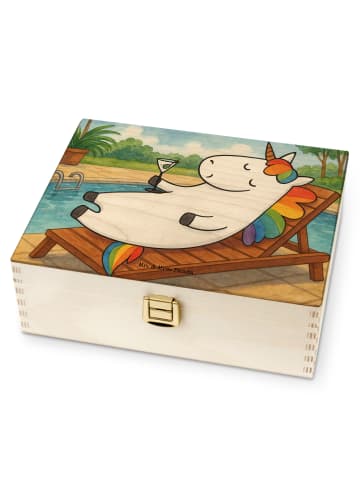 Mr. & Mrs. Panda Aufbewahrungsbox für Teebeutel Einhorn Blümchentail... in Weiß