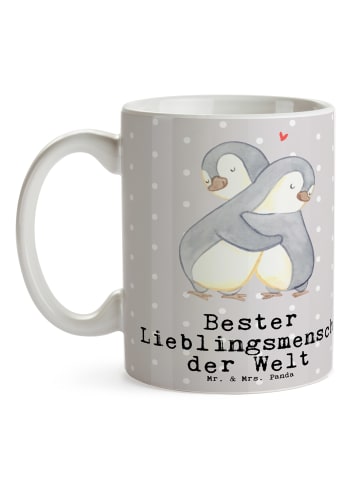Mr. & Mrs. Panda Kaffeebecher Pinguin Bester Lieblingsmensch der... in Grau Pastell