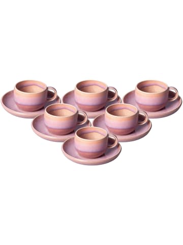 like. by Villeroy & Boch 6er Set Kaffeetassen mit Untertassen Perlemor Coral 190 ml in rosa