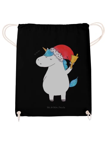 Mr. & Mrs. Panda Turnbeutel Einhorn Weihnachtsmann ohne Spruch in Schwarz