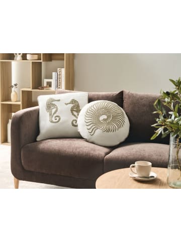Beliani 2er-Set Dekokissen SINDORA in Weiß/Beige