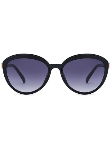 styleBREAKER Ovale Sonnenbrille in Schwarz / Grau Verlauf