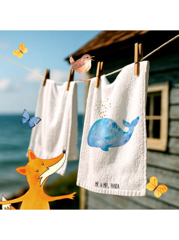 Mr. & Mrs. Panda Handtuch Wal Konfetti ohne Spruch in Weiß