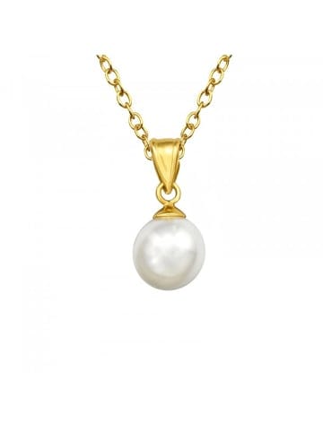 Alexander York Kette mit Anhänger PERLE in Gold aus 925 Sterling Silber, 2-tlg. in gold