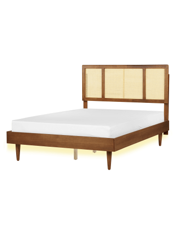 Beliani Doppelbett AURAY in Braun - (W) 145 x (H) 119 x (L) 204 cm
