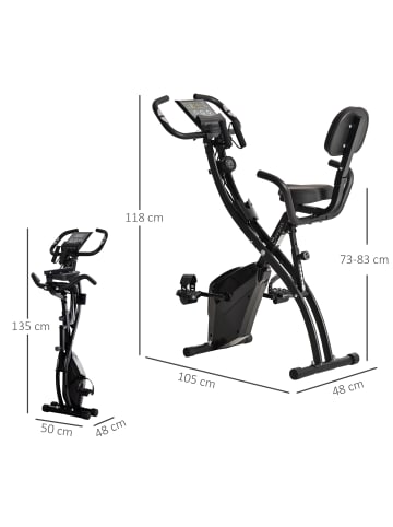 HOMCOM Heimtrainer,105cm x 48cm x 118cm,schwarz