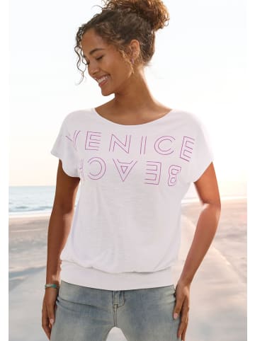 Venice Beach Rundhalsshirt in weiß-flieder