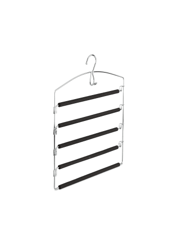 relaxdays 1er Hosenbügel Set in Silber/Schwarz