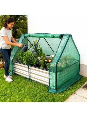 relaxdays Hochbeet in Silber - (B)125 x (H)92 x (T)95 cm