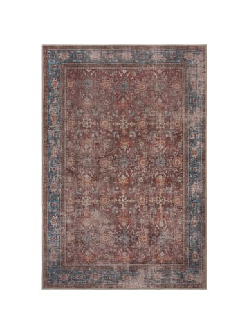KADIMA DESIGN Waschbarer Teppich Vintage Floral Muster, Orientalisch, Wohnzimmer in Rot