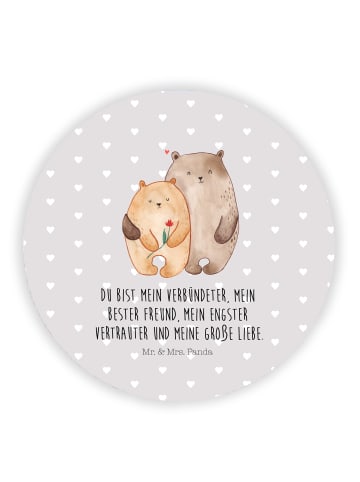 Mr. & Mrs. Panda Rundmagnet Bären Liebe mit Spruch in Grau Pastell