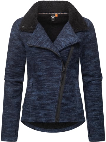 ragwear Strickfleecejacke Saskie Melange in Navy
