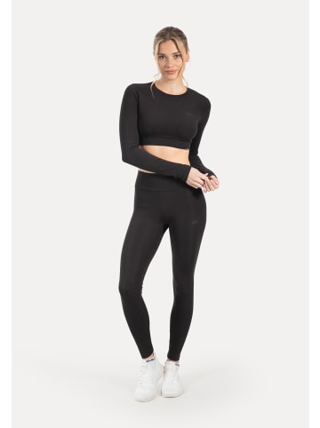 SMILODOX Crop Longsleeve Thalina in Schwarz