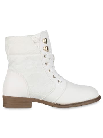 VAN HILL Schnürstiefeletten Paisley in Weiss