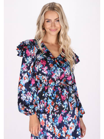 IZIA Damen Bluse in Blau Mehrfarbig