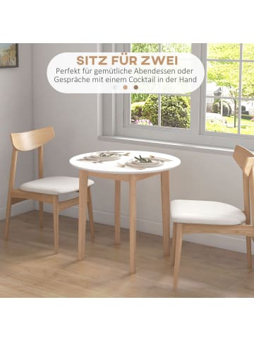 HOMCOM Esstisch-Ø75 x 76H cm-Weiß