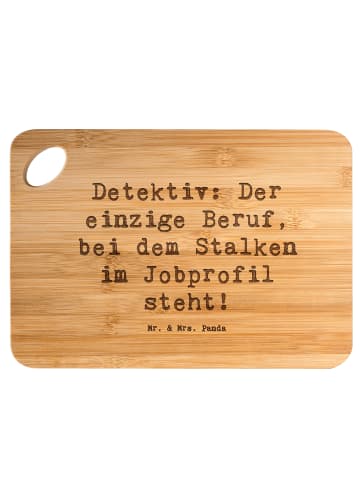 Mr. & Mrs. Panda Holzbrettchen Spruch Detektiv Beruf mit Spruch in Braun