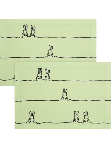 Erwin Müller Tischset 2er-Pack in grün-schwarz