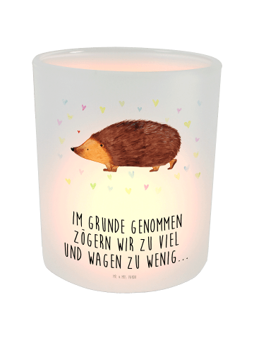 Mr. & Mrs. Panda Kerzenhalter Igel Herzen mit Spruch in Transparent
