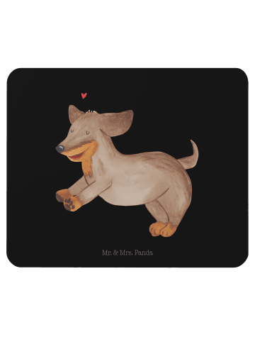 Mr. & Mrs. Panda Mousepad Hund Dackel ohne Spruch in Schwarz