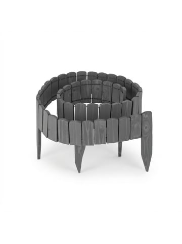 relaxdays Beeteinfassung in Dunkelgrau – (B)200 x (H)10 cm