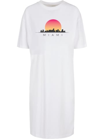 Merchcode Merchcode Damen Ladies Miami  Organic Oversized Slit Tee Dress in white