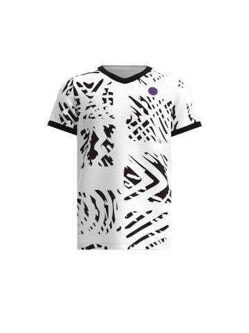 BIDI BADU Melbourne V-Neck Junior Tee - white, black in Weiß/Schwarz