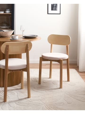 Beliani 2er-Set Esszimmerstuhl PAULINA in Braun/Beige