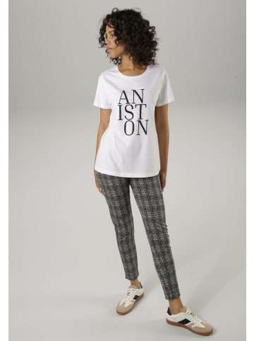 Aniston CASUAL T-Shirt in weiß-schwarz