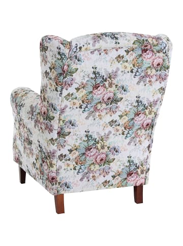 58 aufm Kessel OHRENSESSEL Karlen Bezug Flachgewebe Buche nussbaum dunkel / rosé