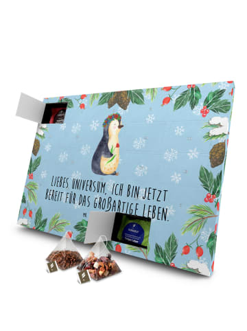 Mr. & Mrs. Panda Tee Adventskalender Pinguin Blumen mit Spruch in Eisblau