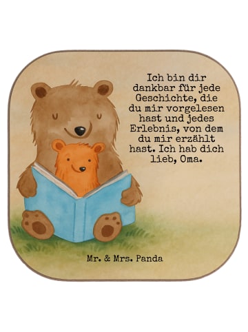 Mr. & Mrs. Panda Untersetzer für Gläser Bären Buch Design mit Sp... in Weiß