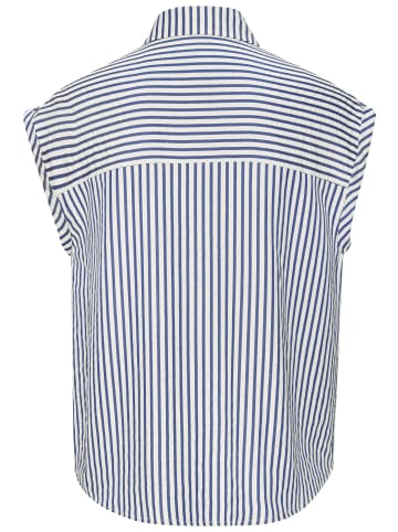 Vivance Kurzarmbluse in creme-blau gestreift