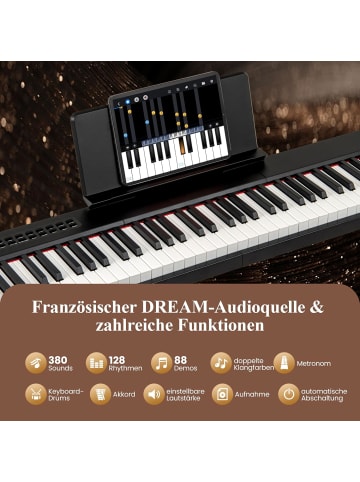 COSTWAY Keyboard Piano 88 Tasten in Schwarz