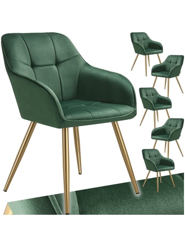 tectake Polstersessel gepolstert, in Samtoptik, gesteppt, 58 x 62 x 82 cm
