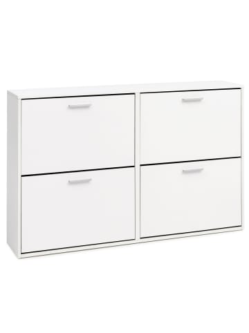 FineBuy Schuhschrank in Weiß / Spanplatte / 120x24x81